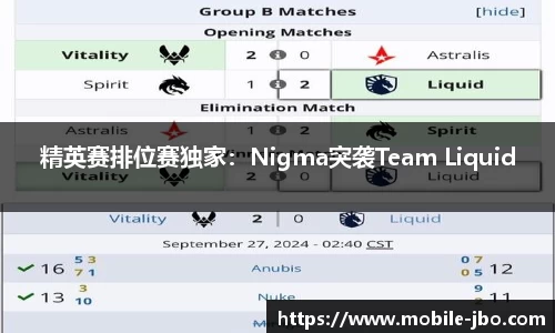 精英赛排位赛独家：Nigma突袭Team Liquid